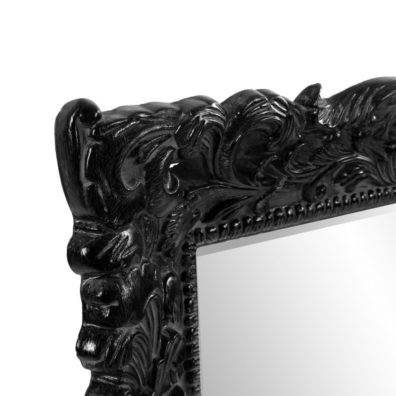 Miroir décoratif biseauté Luise, Noir