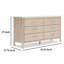 Commode large Mooran, 6 tiroirs, plateau en marbre blanc-111450664