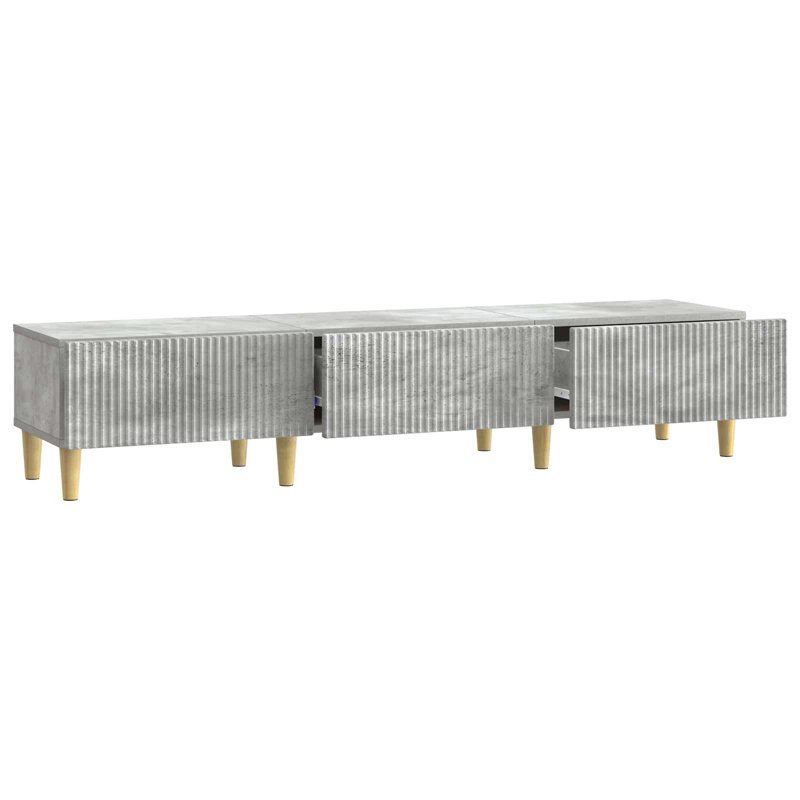 Unfinished TV Stand, 30cm H x 147cm L x 34.5cm W, Concrete Grey