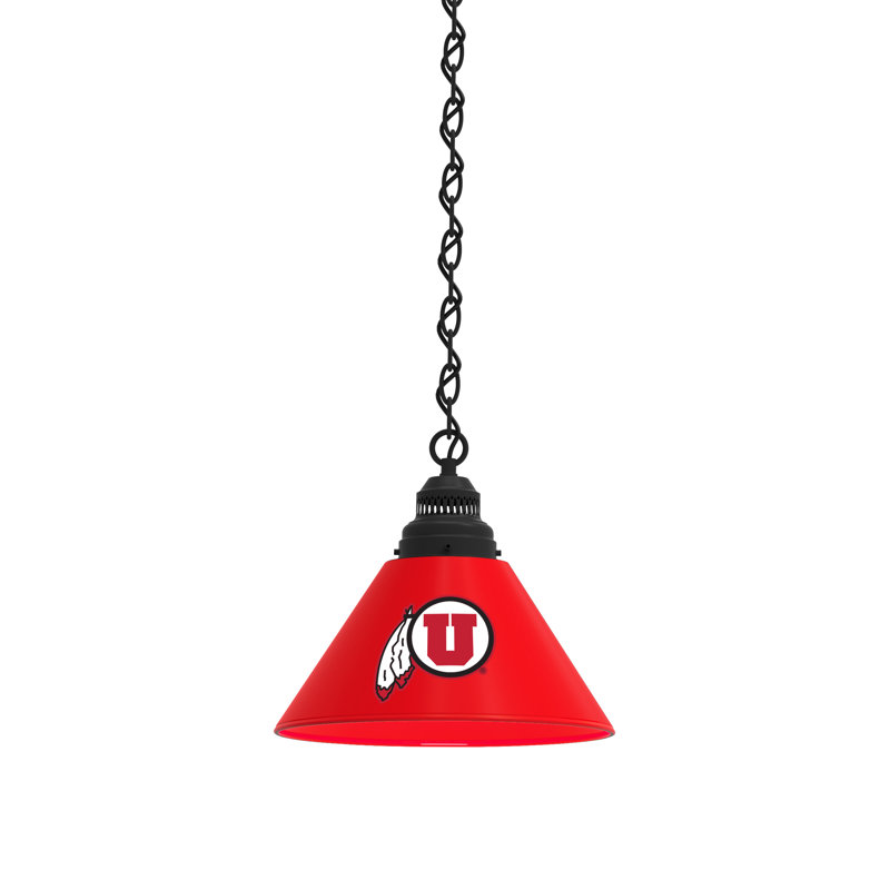 1 - Light Single Pendant, Black, Utah Utes
