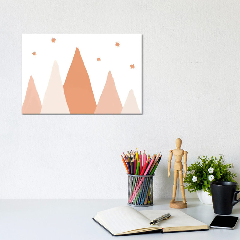Blush Mountains - Wrapped Canvas Print, 20.32 cm H x 30.48 cm W