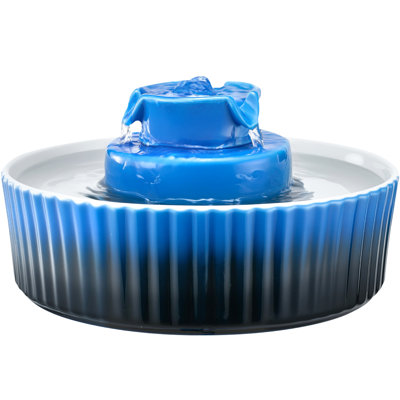 Ceramic Cat Water Fountain 2.1L, Ideal For Cats And Dogs, Stain - , Ultra Quiet Motor 2.1L Large Capacity Cupcake Pet High Temperature Ceramic, Dual Filtration System