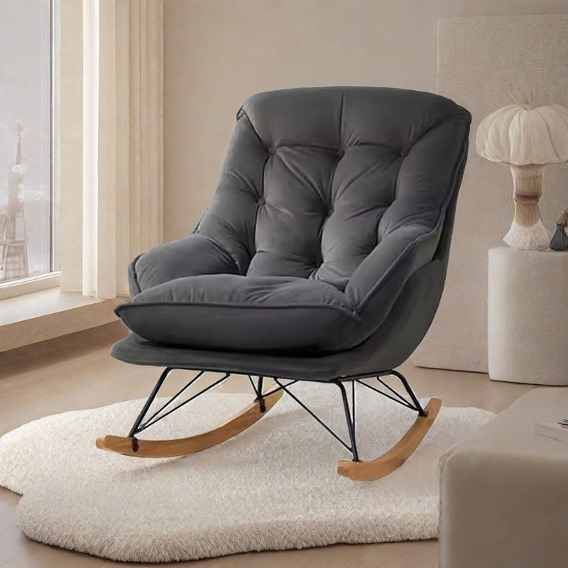 Chaise berçante de salon Nordic, Noir