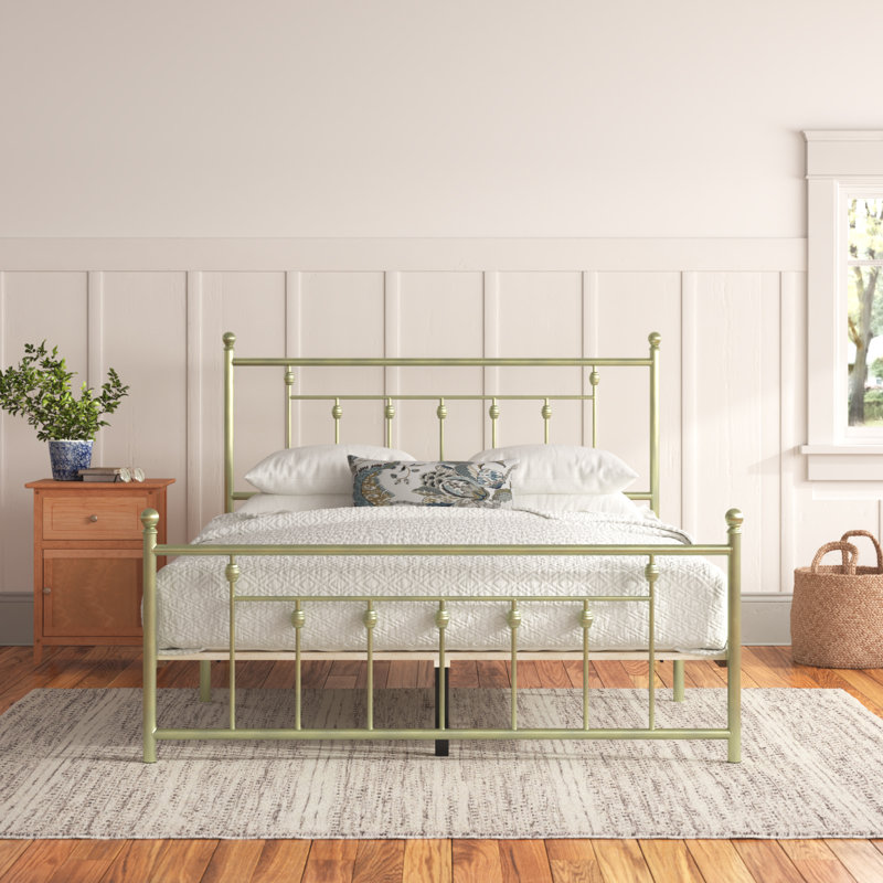 Alderson Metal Open-Frame Bed, Twin, Gold
