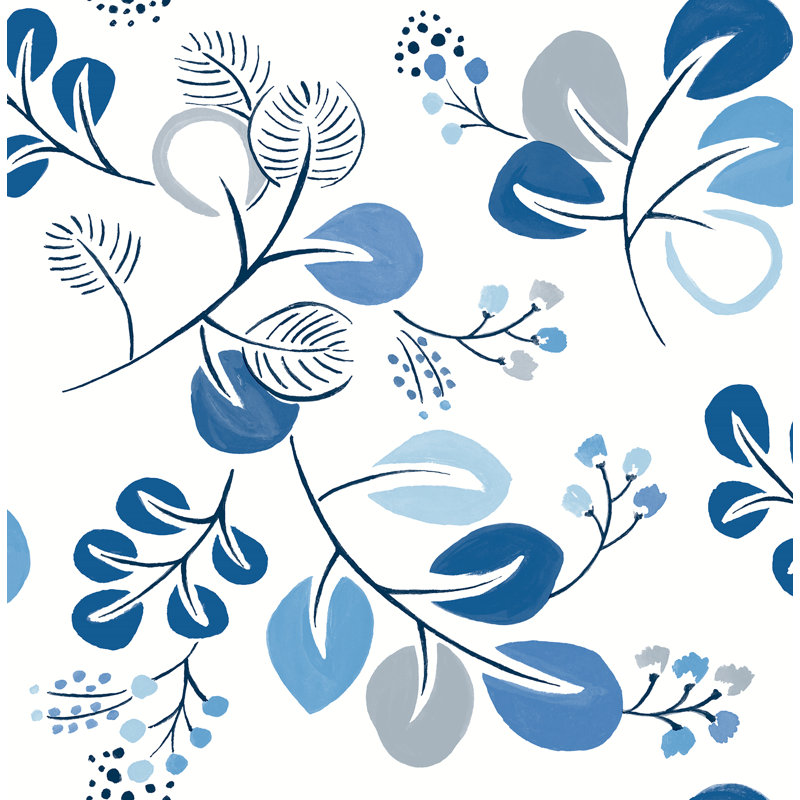 Roux Blue Peel and Stick Wallpaper