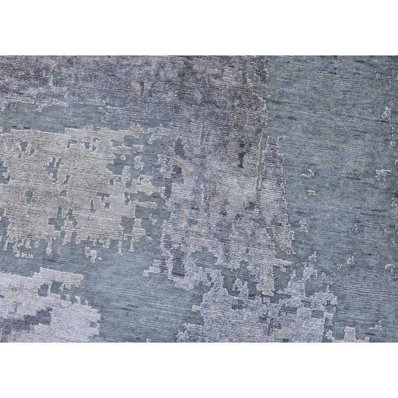 Hand Woven Wool Abstract Area Rug, Rectangle 10' x 14'