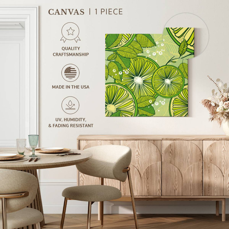 Yarlin Lime And Mint Pattern, 16" H x 16" W