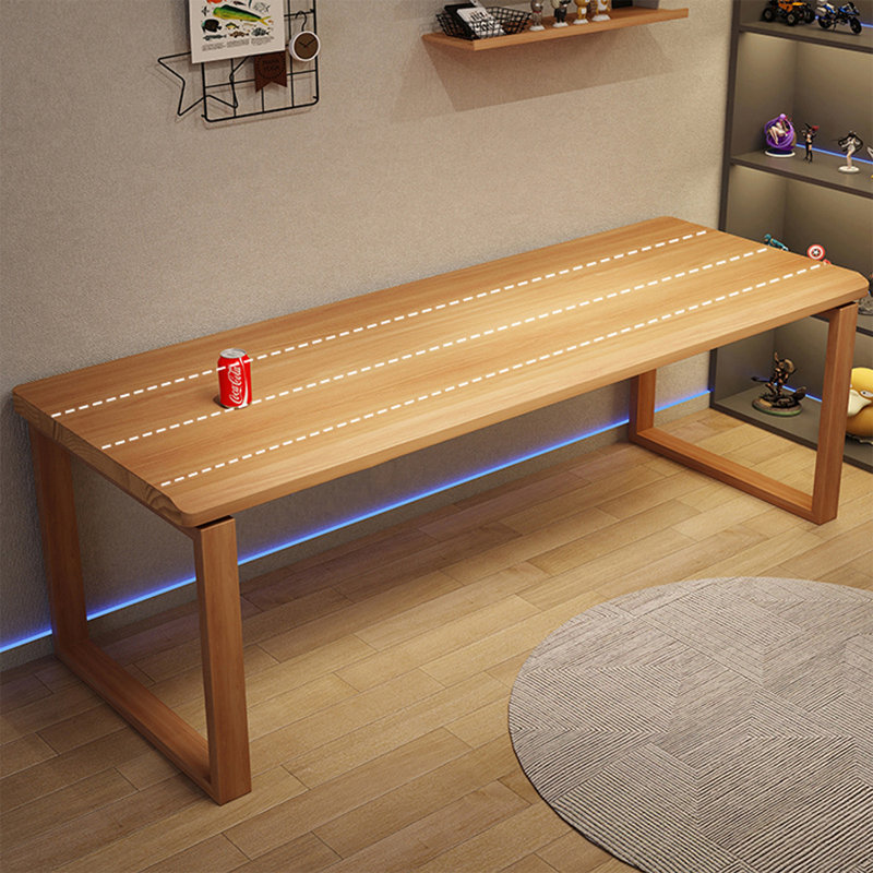 Bureau rectangulaire en bois massif Burlywood, 29,53 po H x 78,74 po L x 23,62 po P
