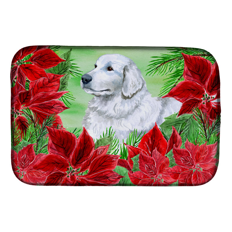 Tapis de séchage poinsettias berger maremma
