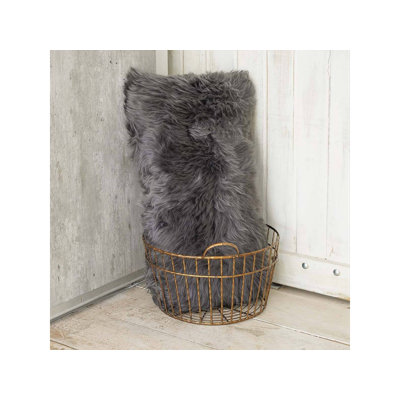 Ensemble de 2 coussins lombaires en peau de mouton véritable 12 po x 24 po