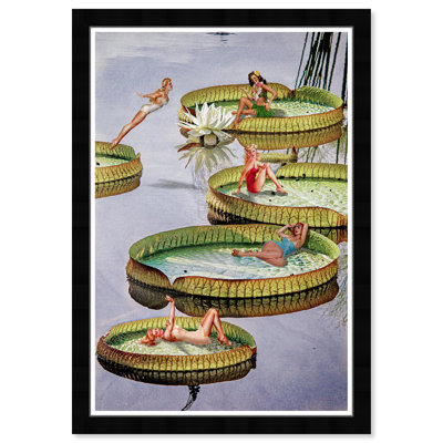 «Fashion and Glam Going For A Swim», impression d'art moderne et contemporain sur papier vert