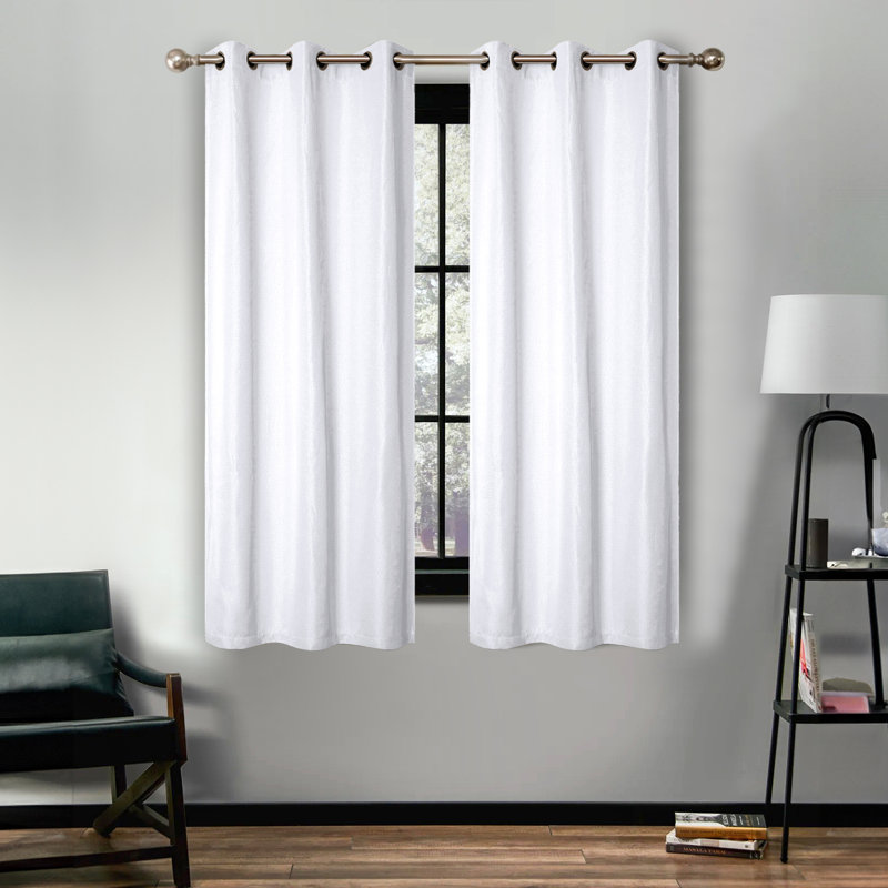 Panneau de rideau obscurcissant 100% polyester, L 42 po x L 63 po, Blanc neige