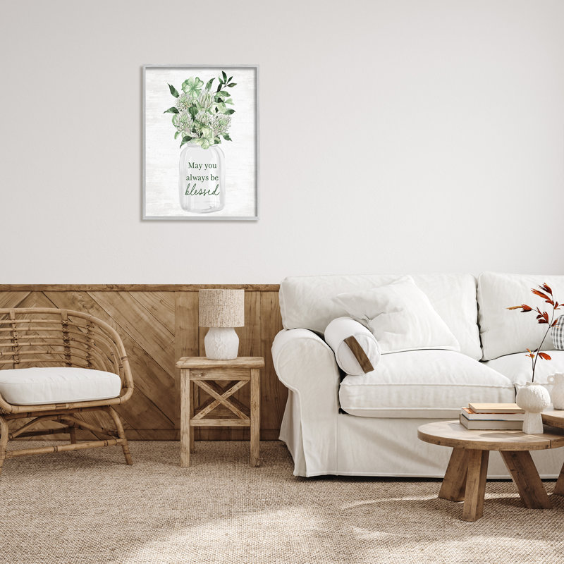 Bb-261-Be Blessed Herb Bouquet, encadré sur bois, Estampe numérique Farmhouse, 30" H x 24" W x 1.5" D