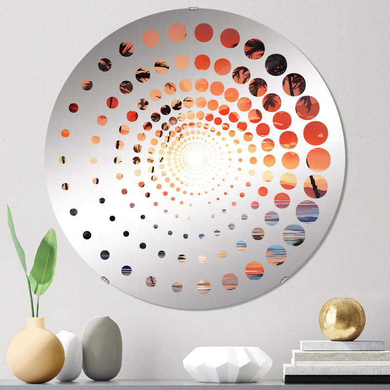 Muesli Muse I - Spiral Dot Decorative Mirror, 23.6" H x 23.6" W, Pink