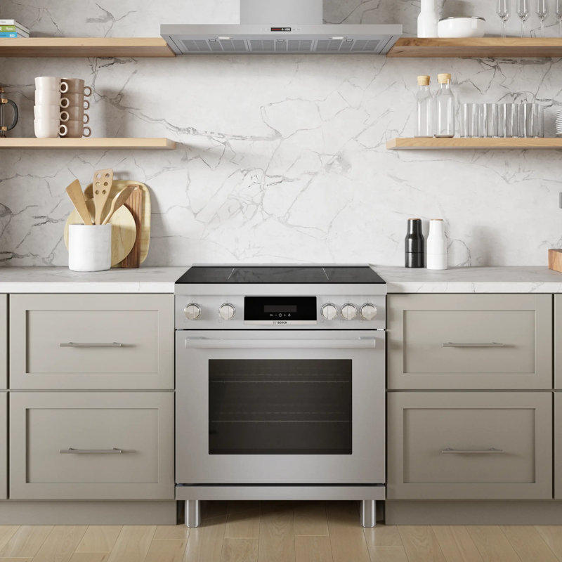 30" Bosch 800 Series Industrial-Style Induction Range