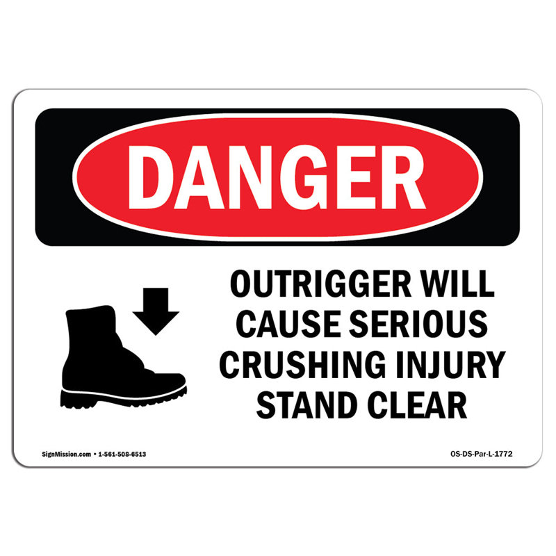 Danger Sign, 12" H x 18" W x 0.1" D