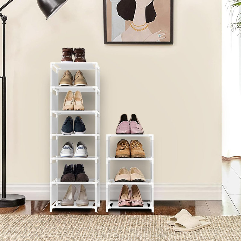 10 Pair Shoe Rack, White