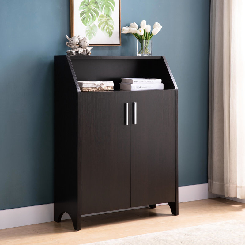 Armoire à chaussures rouge - 4 tablettes intérieures pour rangement de poids de 79,2 lb pour les chaussures Hauteur de finition