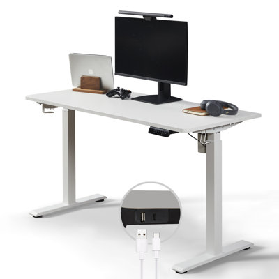 Aario One Piece Electric Height Adjustable Standing Desk with USB Charger