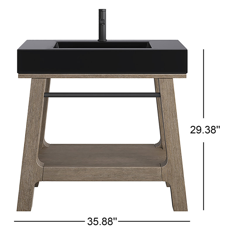 Auburn 36" Sinngle Bathroom Vanity Set, Matte Black