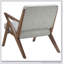 Chaise longue capitonnée en polyester à 4 pieds LIGHT GREY