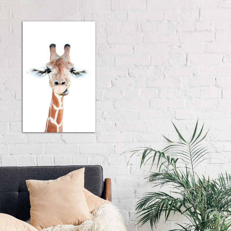 Happy Giraffe - Wrapped Canvas Print, 101.6 cm H x 66.04 cm W x 3.175 cm D