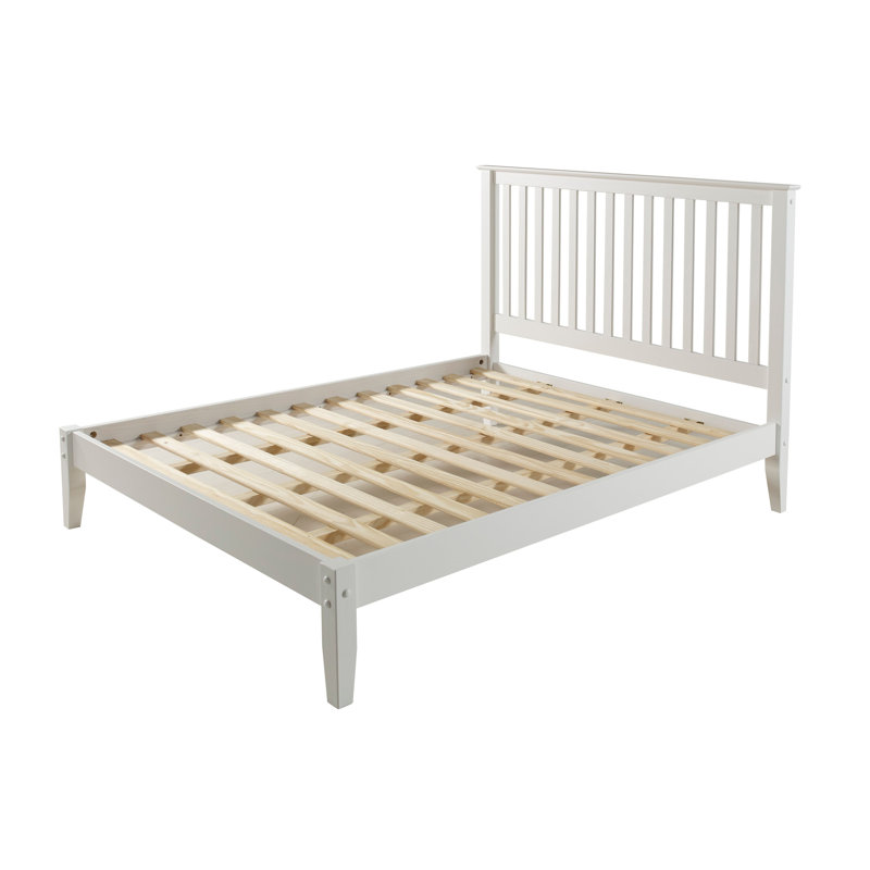 Lit en bois massif Faringdon, Plein, Blanc