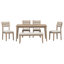 Ensemble de salle à manger 6 pièces de style classique et traditionnel, comprenant une table de salle à manger, 4 chaises rembourrées et un banc-959267031-959267030-959267026