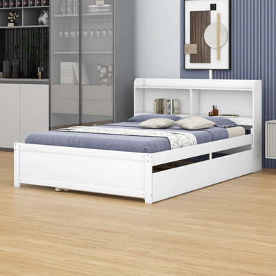 Full Bed With Trundle & Bookcase Included