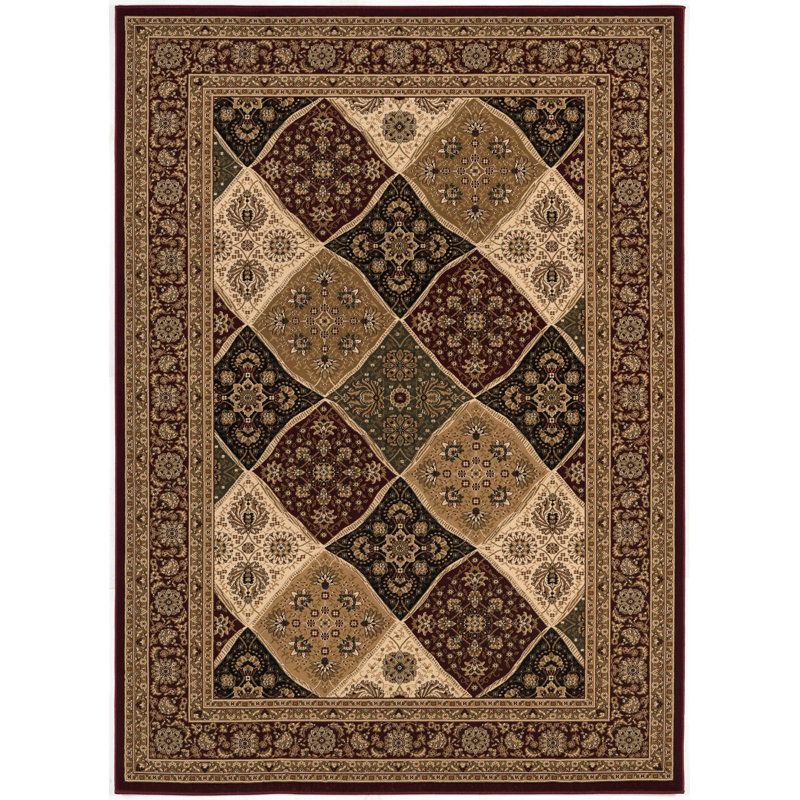 Tapis marocain rouge et noir 2 pi x 4 pi