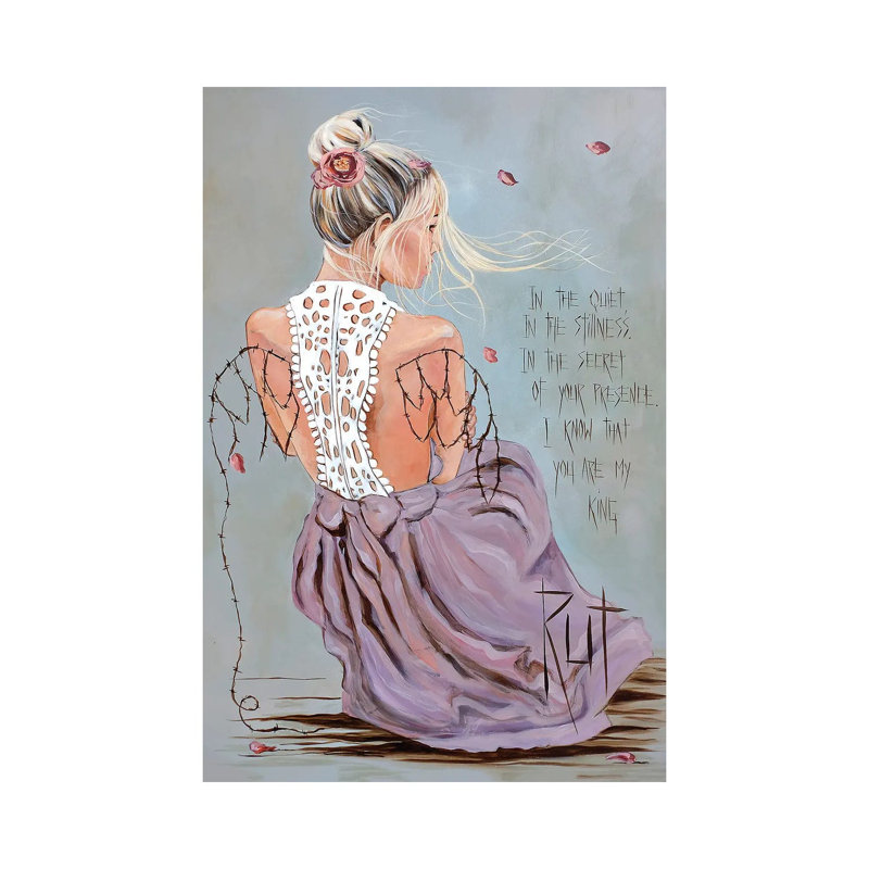 In the Quiet by Ruth's Angels - Wrapped Canvas Painting, 20.32 cm H x 30.48 cm W
