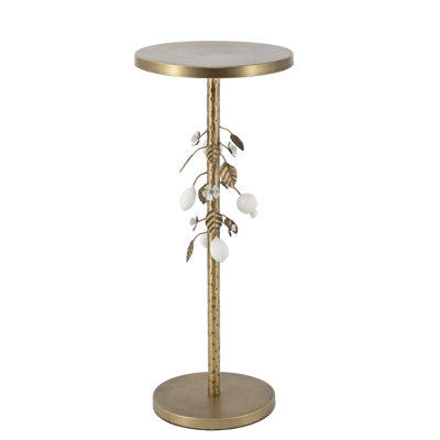 D12x28.5" Round Iron Side Table