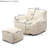 Giant Plush Bean Bag Chair For Adults With Armrests And Footstool -- Comfy  Beanbag Chaise Lounge Lazy Floor Sofa Chair For Living Room, Bedroom & Dorm, Cozy Fluffy Cloud Mini Couch-932782439