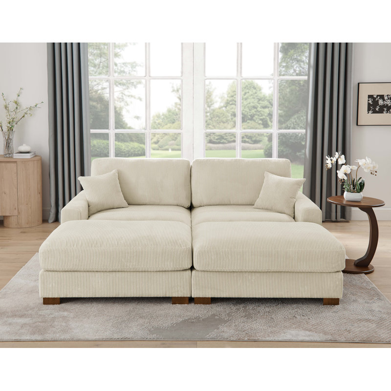 4-Pieces Modular Sofa Bed, Cream