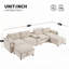 Canapé modulaire de 142 po avec repose-pieds et console mobile, porte-gobelet, siège large, canapé en U 6 places, canapé surdimensionné en chenille avec chargeur USB-1765165616