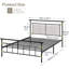 Metal 38.7" Bed Frame with Headboard-489597759