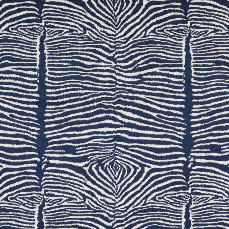 Cape Comorin Le Zebre Emb Fabric, Navy