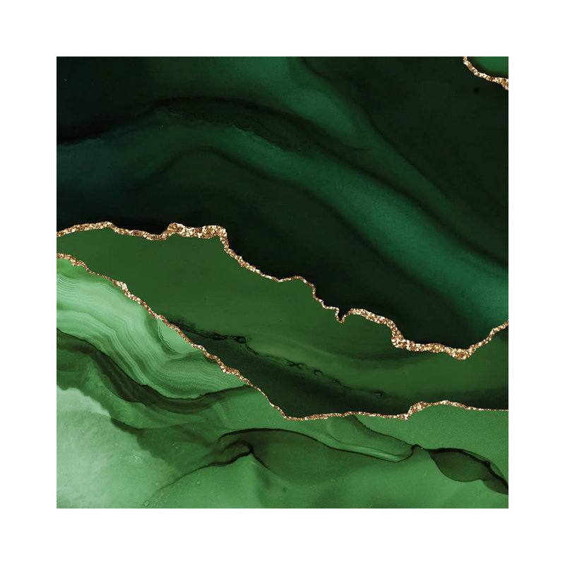 Agate verte verte, texture X, H 12 po x l 12 po x P 0,75 po, Pas de tapis, Toile tendue