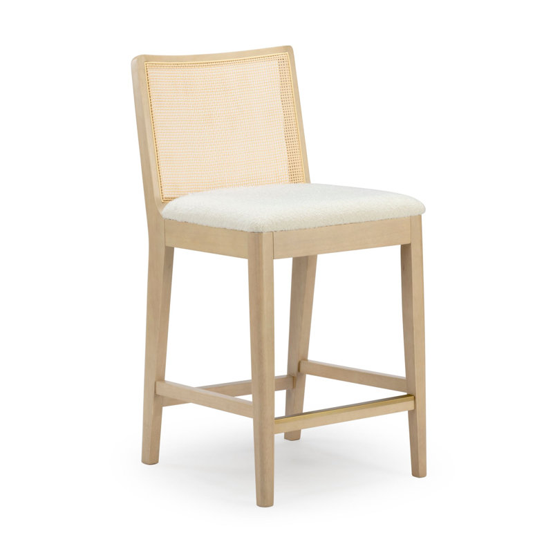 Tabouret de comptoir Elio, Blond / ivoire Bouclée, 2