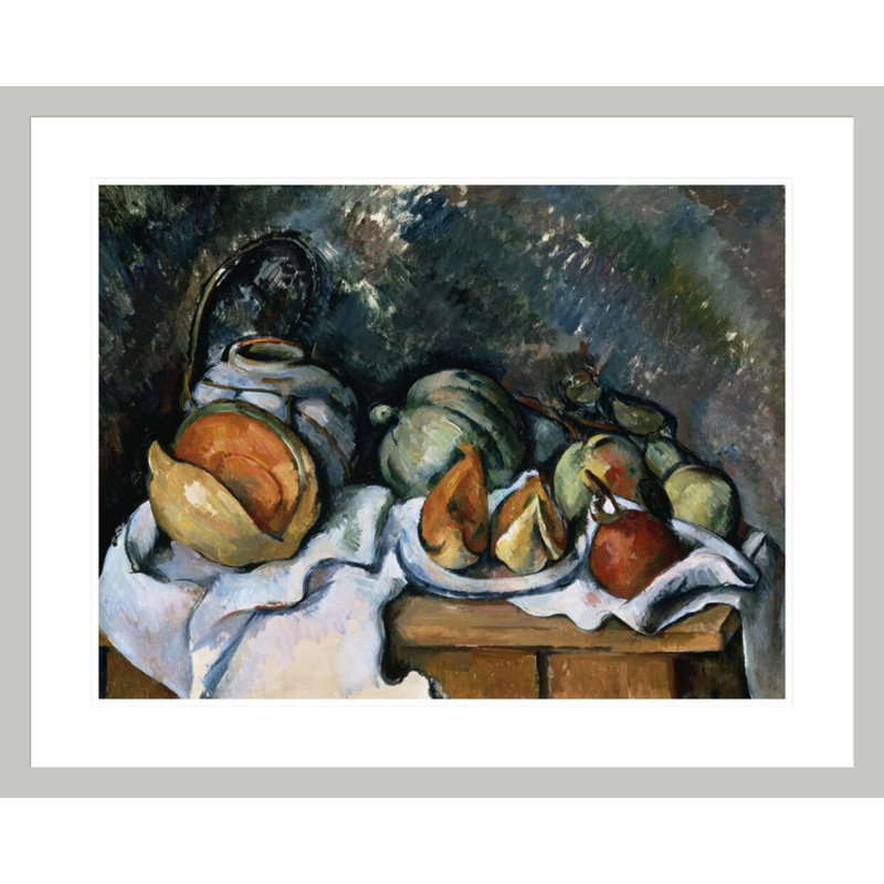 Nature morte avec des fruits et un pot à gingembre par Paul Cézanne, H 23,5 po x l 29,22 po