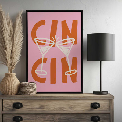 «Cin Cin Cheers Martini Cocktail» par Garima Dhawan, reproduction d'art sur toile