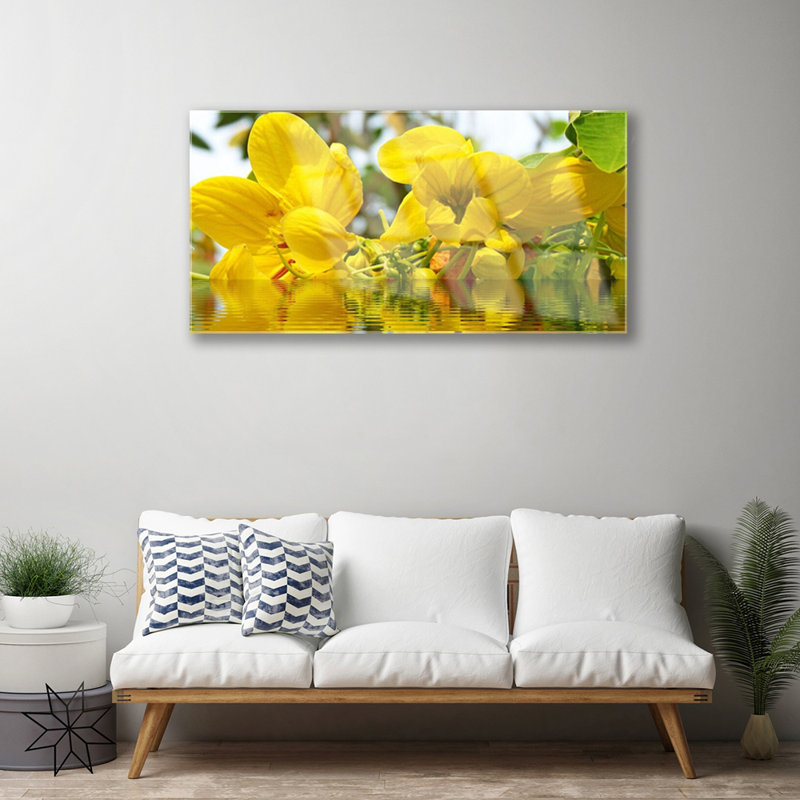 Floral Flowers - Unframed Photograph on Glass