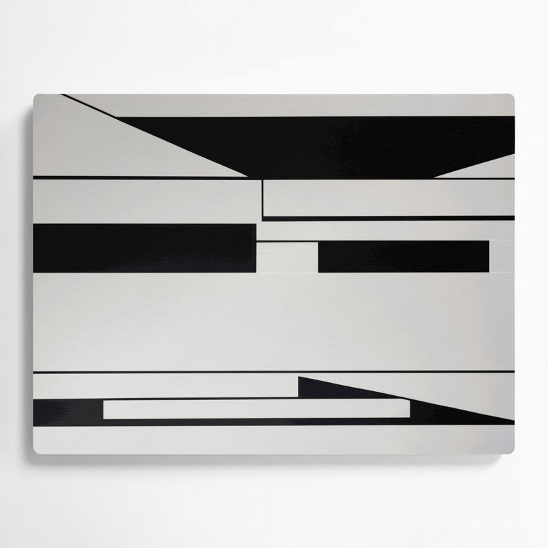 Minimalisme 7, art mural gris en métal, H 12 po x l 18 po