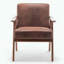 Chaise d'appoint Mid-Century avec microfibre (brun clair)-575821398