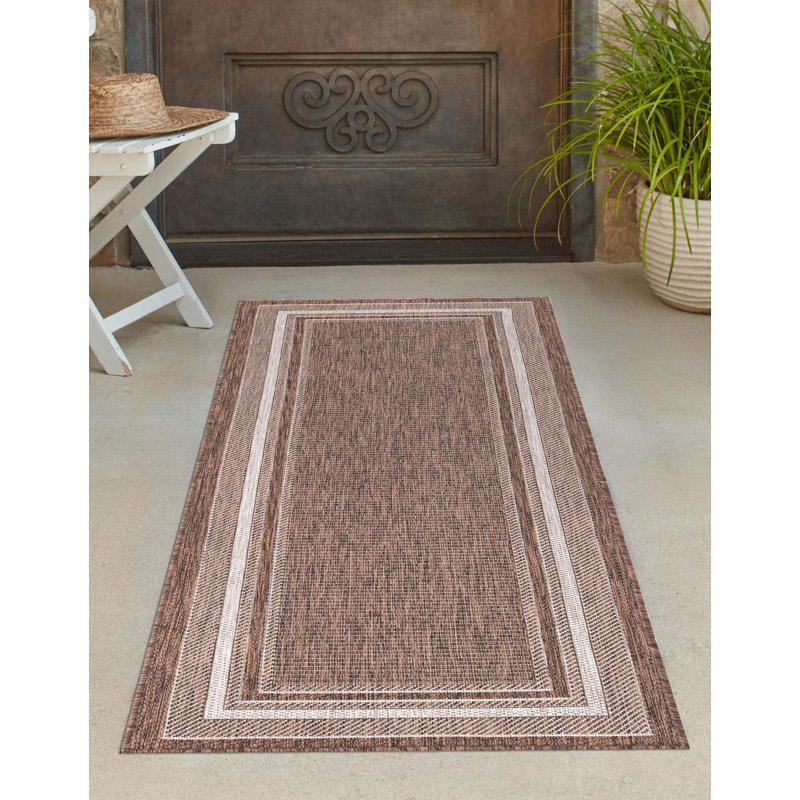 Tapis intérieur / extérieur Sevinc, Tapis de couloir 2 pi x 6 pi 1 po, Brown