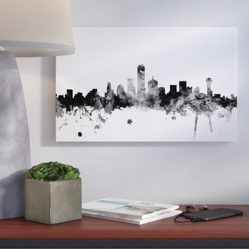 « dallas texas horizon », impression sur toile tendue, H 12 po x l 19 po x P 2 po