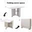 Table pliante à abattants avec 6 roulettes et 2 tablettes de rangement, table compacte pour petits espaces, P 47,2 po x l 23,6 po x H 30,3 po, blanc