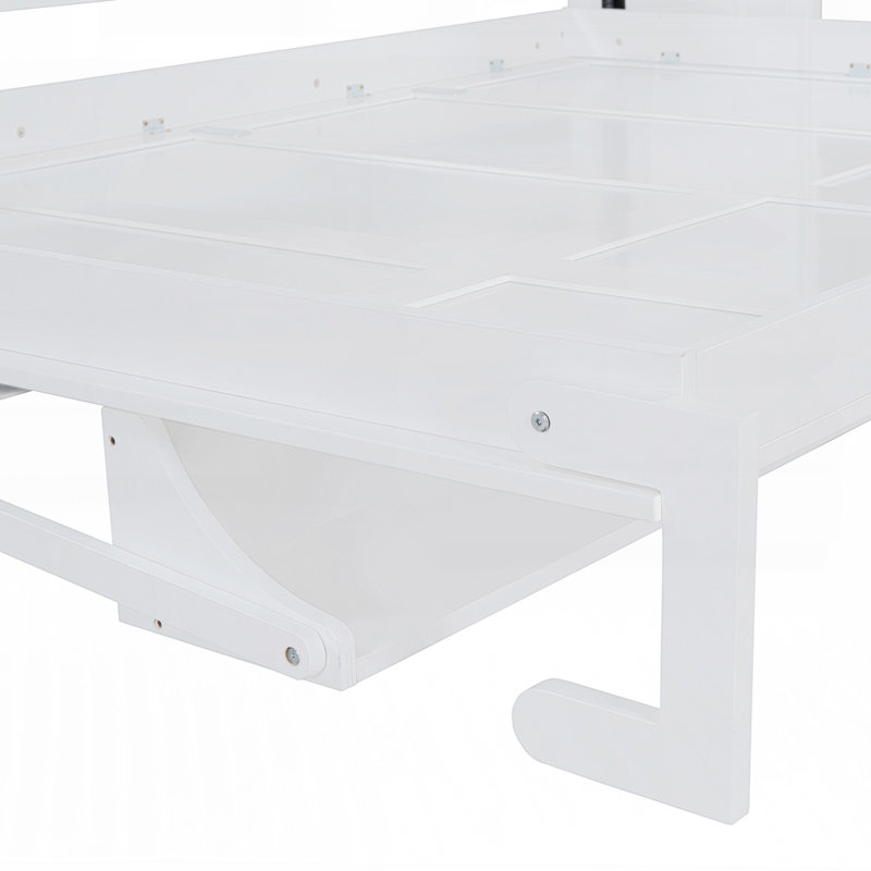 Lit escamotable peu encombrant avec élévateur hydraulique et bureau intégré, idéal pour les petits appartements et les pièces multifonctionnelles