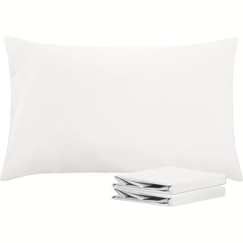 Taies d'oreiller en microfibre brossée facile à entretenir avec fermeture d'enveloppe par Lotechicw (paquet de 2), blanc