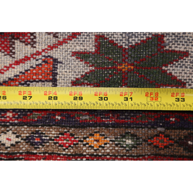 One-of-a-Kind 3'4" X 4'11" New Age Wool Area Rug in Red
